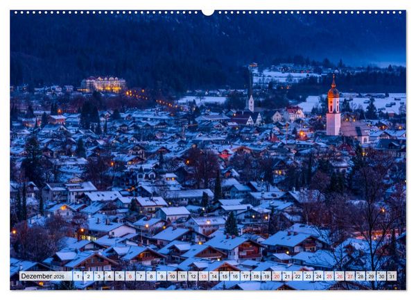 Produktbild: Garmisch-Partenkirchen - Zentrum des Werdenfelser Landes (Wandkalender 2026 DIN A2 quer), CALVENDO Monatskalender
