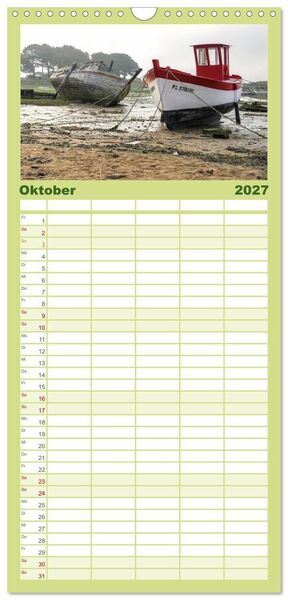 Produktbild: Familienplaner 2027 - Sehnsucht Bretagne mit 5 Spalten (Wandkalender, 21 x 45 cm) CALVENDO