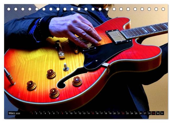 Produktbild: JAZZGITARREN in Szene gesetzt (Tischkalender 2026 DIN A5 quer), CALVENDO Monatskalender