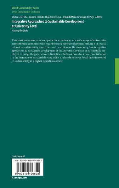 Produktbild: Integrative Approaches to Sustainable Development at University Level