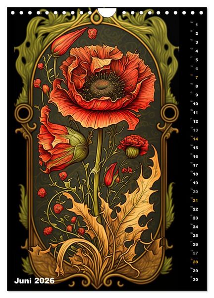 Produktbild: Jugendstil Blumen (Wandkalender 2026 DIN A4 hoch), CALVENDO Monatskalender