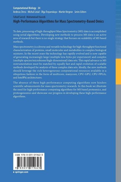 Produktbild: High-Performance Algorithms for Mass Spectrometry-Based Omics