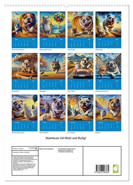 Produktbild: Abenteuer mit Micki und Bullig! (hochwertiger Premium Wandkalender 2026 DIN A2 hoch), Kunstdruck in Hochglanz