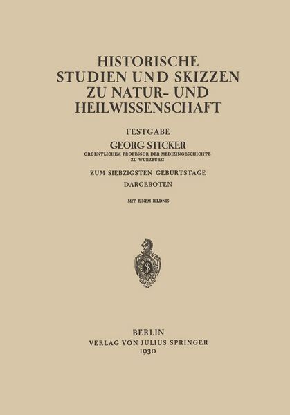 Produktbild: Historische Studien und Skizzen zu Natur- und Heilwissenschaft