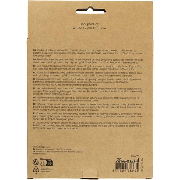 Produktbild: Creativ Company Silikonform, Schneeflocken und Weihnachtsb&auml;ume, H 0,3 cm, B 3,5+4,7 cm, mit Loch zum Aufh&auml;ngen, Matt transparent, 2 Stk/ 1 Stk