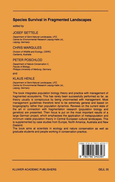 Produktbild: Species Survival in Fragmented Landscapes