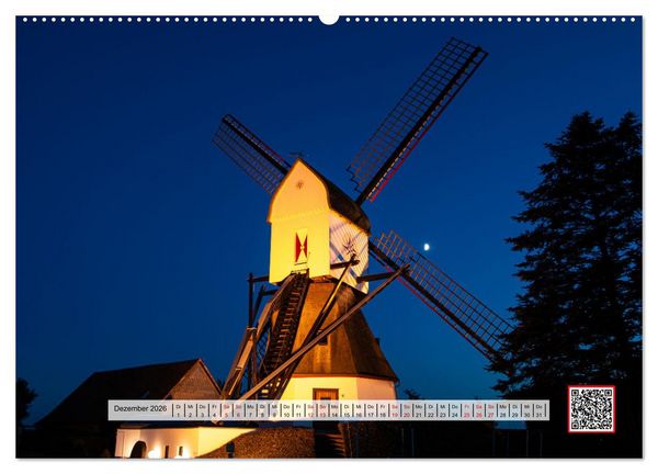 Produktbild: Die sch&ouml;nsten Windm&uuml;hlen am Niederrhein (hochwertiger Premium Wandkalender 2026 DIN A2 quer), Kunstdruck in Hochglanz