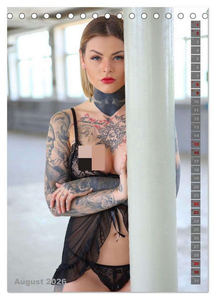 Produktbild: Beauty Tattoo Girls 2026 (Tischkalender 2026 DIN A5 hoch), CALVENDO Monatskalender