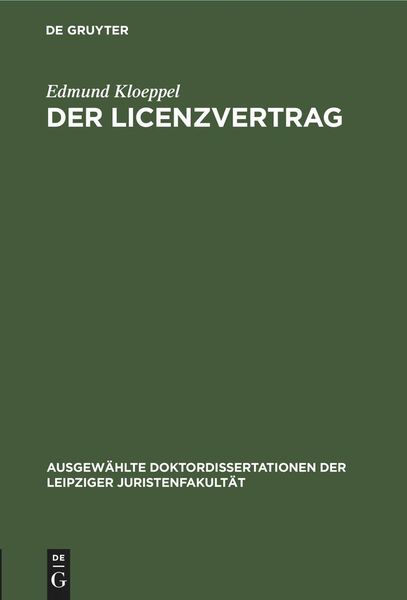Produktbild: Der Licenzvertrag
