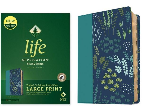 Produktbild: NLT Life Application Study Bible, Third Edition, Large Print (Leatherlike, Meadow Teal, Indexed, Red Letter)
