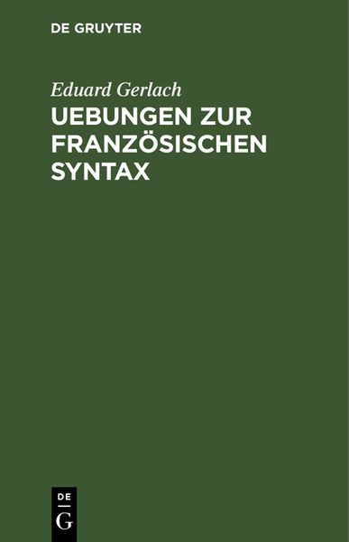 Produktbild: Uebungen zur franz&ouml;sischen Syntax