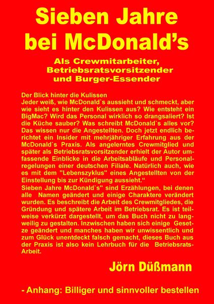 Produktbild: Sieben Jahre bei McDonald's