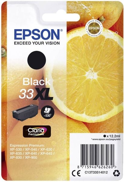 Epson Druckerpatrone T3351, 33XL Original Schwarz C13T33514012