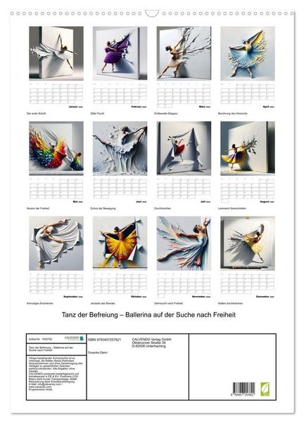 Produktbild: Tanz der Befreiung &ndash; Ballerina auf der Suche nach Freiheit (Wandkalender 2026 DIN A2 hoch), CALVENDO Monatskalender