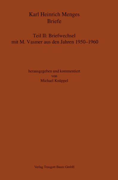 Produktbild: Karl Heinrich Menges: Briefe. Teil II