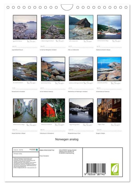 Produktbild: Norwegen analog (Wandkalender 2026 DIN A4 hoch), CALVENDO Monatskalender