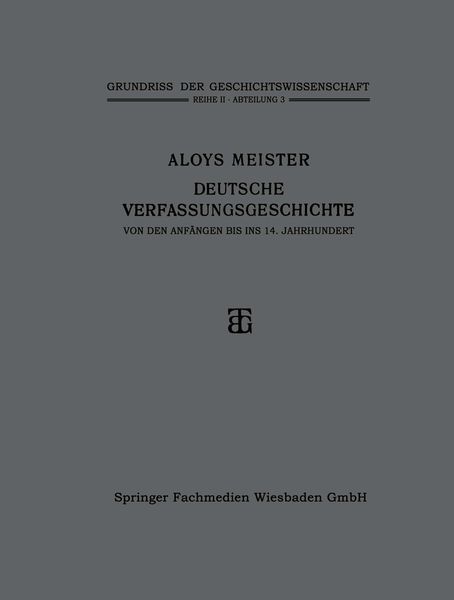 Produktbild: Deutsche Verfassungsgeschichte von den Anf&auml;ngen bis ins 14. Jahrhundert