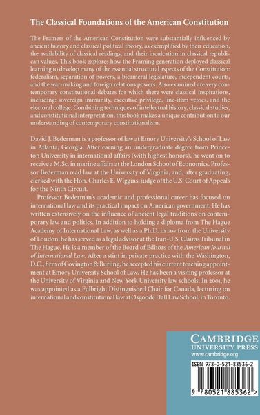 Produktbild: The Classical Foundations of the American Constitution