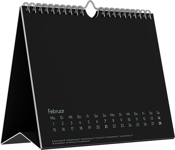 Produktbild: Kreativkalender Tischaufsteller quer schwarz 2027