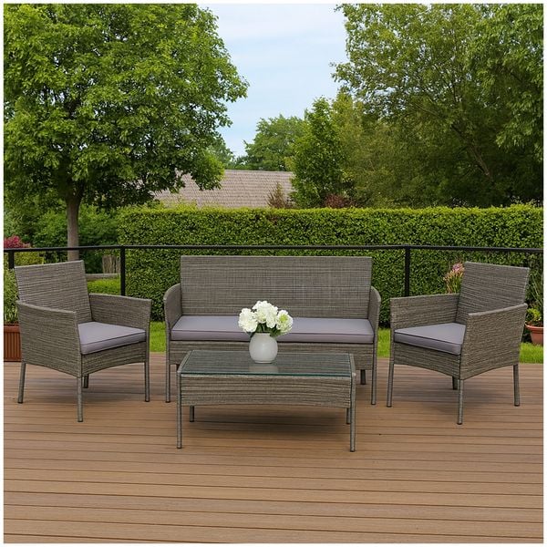 HTI-Living Outdoor Möbel Grau 4-teiliges Set