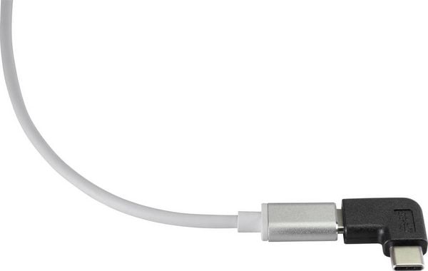 Produktbild: Renkforce USB 3.2 Gen 2 (USB 3.1 Gen 2) Adapter [1x USB-C&reg; Stecker - 1x USB-C&reg; Buchse] 90&deg; nach rechts gewinkelt