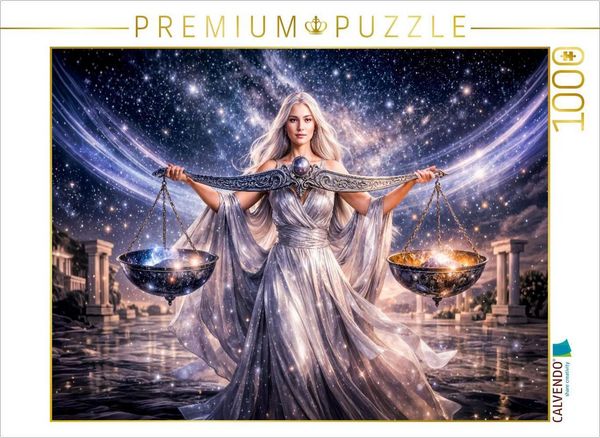 CALVENDO Puzzle Waage - Himmlische Hüterin der Balance und des Lichts | 1000 Teile Lege-Größe 64x48cm Foto-Puzzle für glückliche Stunden