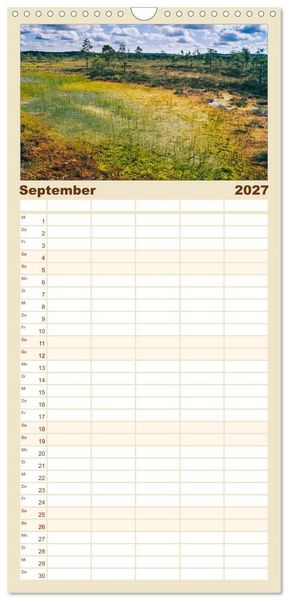 Produktbild: Familienplaner 2027 - Finnlands raue Sch&ouml;nheit mit 5 Spalten (Wandkalender, 21 x 45 cm) CALVENDO