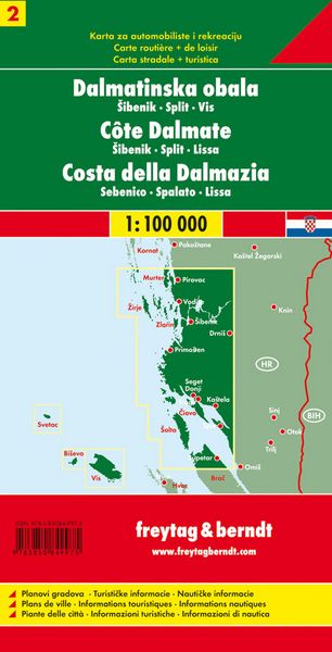 Produktbild: FuB Dalmatinische K&uuml;ste 02. Sibenik - Split - Vis 1 : 100 000