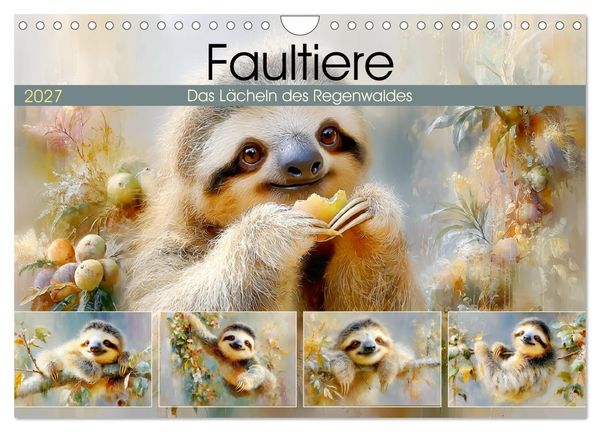 Produktbild: Faultiere. Das L&auml;cheln des Regenwaldes (Wandkalender 2027 DIN A4 quer), CALVENDO Monatskalender