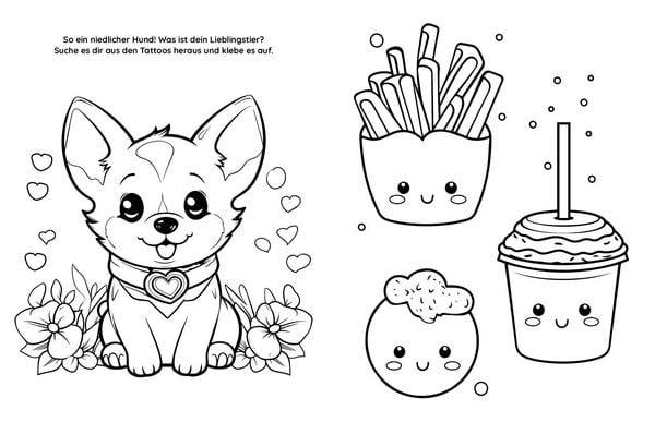 Produktbild: Malbuch Kawaii mit 45 Tattoos