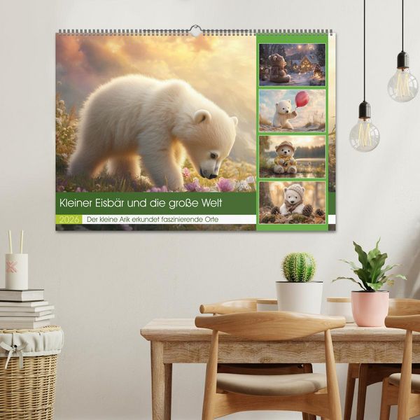 Produktbild: Kleiner Eisb&auml;r und die gro&szlig;e Welt (Wandkalender 2026 DIN A2 quer), CALVENDO Monatskalender