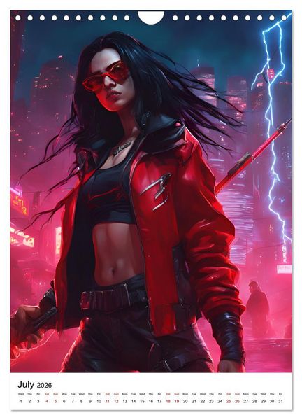 Produktbild: The Witches of Cyberpunk City (Wall Calendar 2026 DIN A4 portrait), CALVENDO 12 Month Wall Calendar