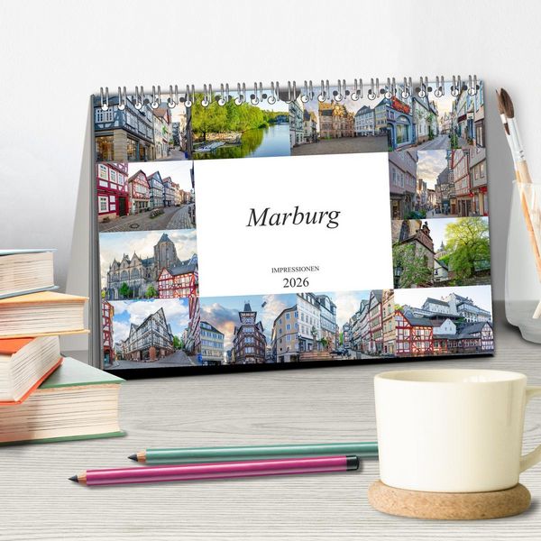 Produktbild: Marburg Impressionen (Tischkalender 2026 DIN A5 quer), CALVENDO Monatskalender