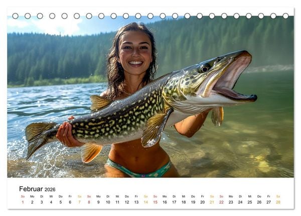 Produktbild: Hecht und Karpfen (Tischkalender 2026 DIN A5 quer), CALVENDO Monatskalender