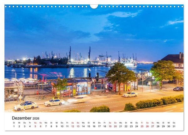 Produktbild: Die farbige Hafenstadt Hamburg (Wandkalender 2026 DIN A3 quer), CALVENDO Monatskalender