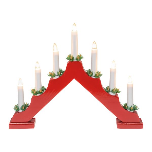 Produktbild: Idena Adventsleuchter 7 LED Kerzenlichter rot 40x30cm