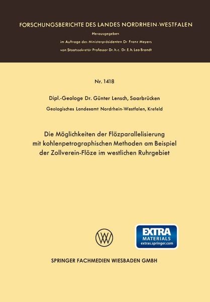 Produktbild: Die M&ouml;glichkeiten der Fl&ouml;zparallelisierung mit kohlenpetrographischen Methoden am Beispiel der Zollverein-Fl&ouml;ze im westlichen Ruhrgebiet