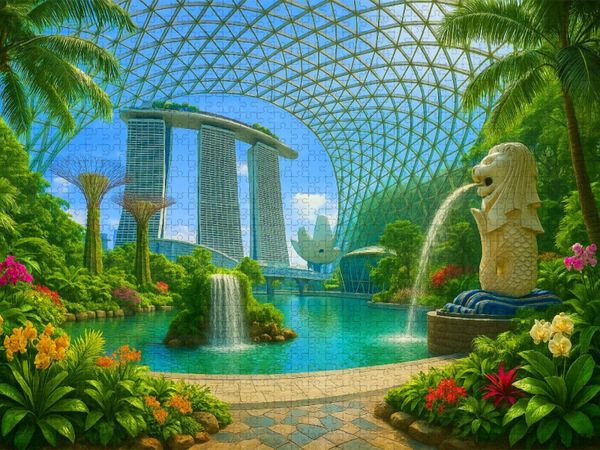 Produktbild: CALVENDO Puzzle Singapur - Malaysia - verschiedene Sehensw&uuml;rdigkeiten kombiniert | 1000 Teile Lege-Gr&ouml;&szlig;e 64x48cm Foto-Puzzle f&uuml;r gl&uuml;ckliche Stunden