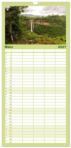 Produktbild: Familienplaner 2027 - Mauritius mit 5 Spalten (Wandkalender, 21 x 45 cm) CALVENDO