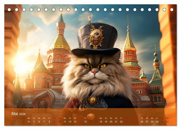 Produktbild: Charaktiere Katzen dieser Welt (Tischkalender 2026 DIN A5 quer), CALVENDO Monatskalender