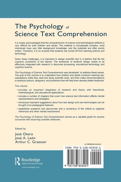 Produktbild: The Psychology of Science Text Comprehension