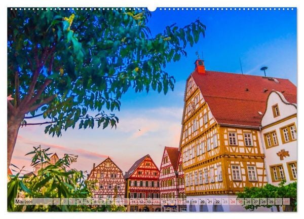 Produktbild: Leonberg - Altstadt in Abendstimmung (Wandkalender 2026 DIN A2 quer), CALVENDO Monatskalender