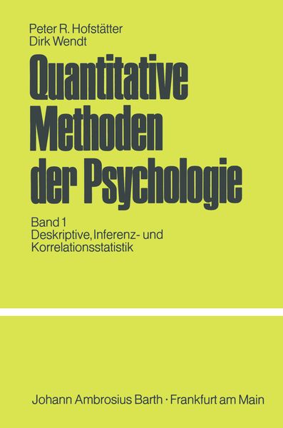 Produktbild: Quantitative Methoden der Psychologie