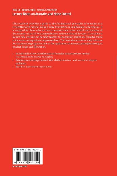 Produktbild: Lecture Notes on Acoustics and Noise Control