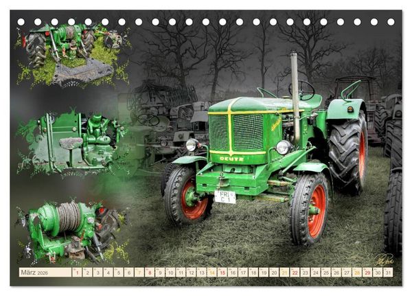 Produktbild: Oldtimer - Traktoren Parade (Tischkalender 2026 DIN A5 quer), CALVENDO Monatskalender