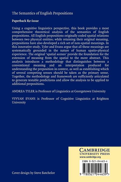 Produktbild: The Semantics of English Prepositions