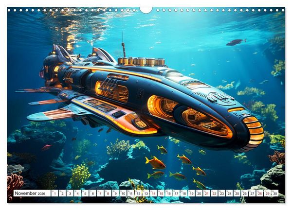 Produktbild: Futuristische U-Boote (Wandkalender 2026 DIN A3 quer), CALVENDO Monatskalender