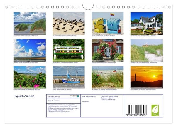 Produktbild: Typisch Amrum! (Wandkalender 2027 DIN A4 quer), CALVENDO Monatskalender