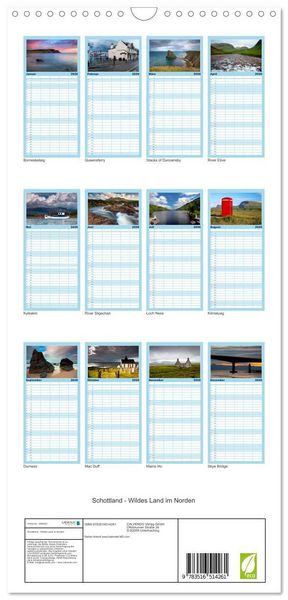 Produktbild: Familienplaner 2026 - Schottland - Wildes Land im Norden mit 5 Spalten (Wandkalender, 21 x 45 cm) CALVENDO