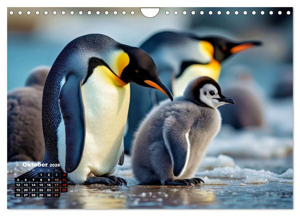 Produktbild: Mit den Pinguinen (Wandkalender 2026 DIN A4 quer), CALVENDO Monatskalender